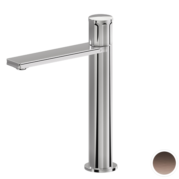 Newform Ionika Смеситель для раковины, на 1 отв., высокий, излив: 16.5см, цвет: PVD Br. Copper Bronze