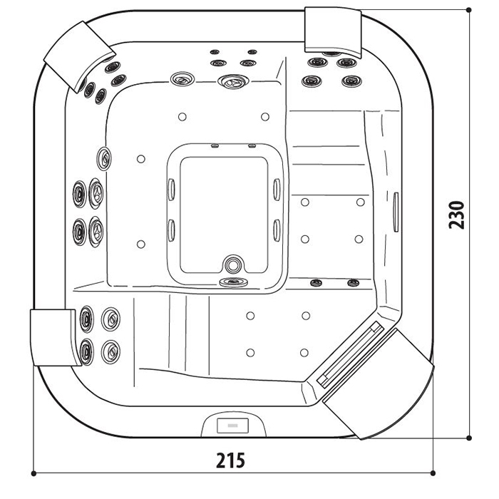 Jacuzzi Santorini Pro Winter pro kit 230x230см, встраиваемый, для установки на улицу