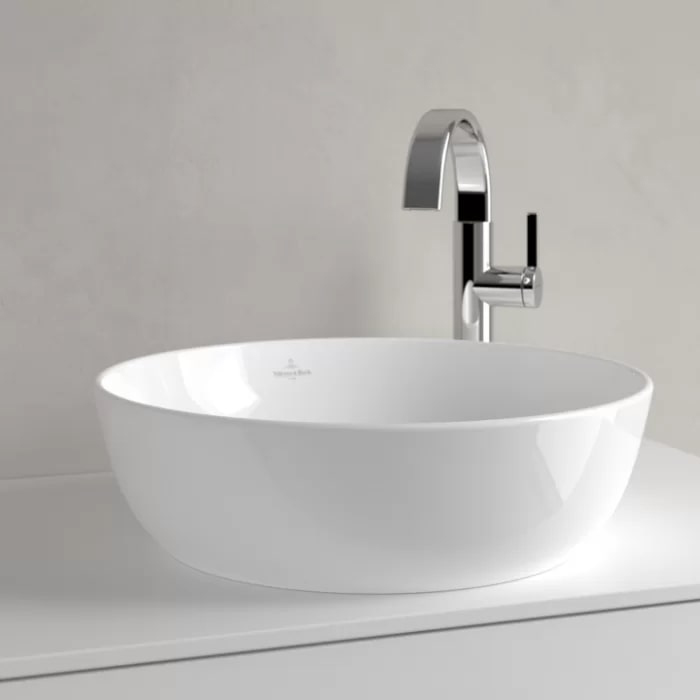 Villeroy&Boch Artis Раковина 43х43х12.5см., накладная, без отв., без перелива, TitanCeram, цвет: альпийский белый