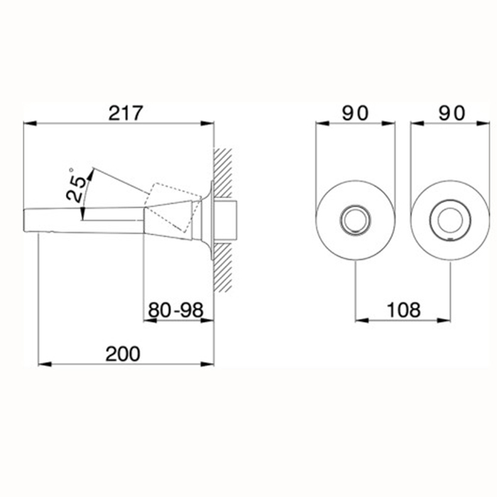 Cisal Vita Смеситель для раковины, встраиваемый, излив: 20см., цвет: черный матовый