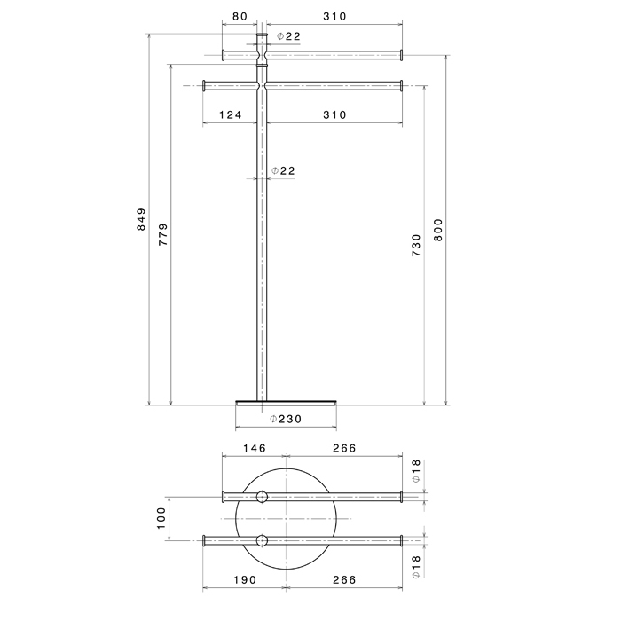 Newform Accessori tondi Полотенцедержатель напольный, цвет: PVD copper bronze