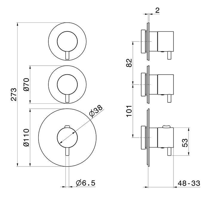 Newform X-Steel 316 Смеситель для душа, термостатический, встраиваемый, 2 потока, внешняя часть, цвет: нержавеющая сталь