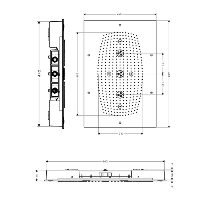 Hansgrohe Raindance Rainmaker Потолочная душевая система 68x46см, ½’, 3 режима, цвет: хром