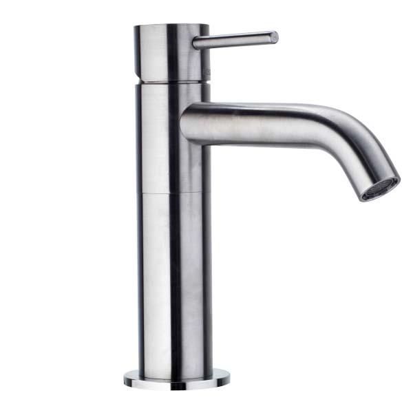 Bossini Inox Однорычажный Смеситель для раковины на 1 отв., из нержавеющей стали без донного клапана, цвет: глянцевая сталь