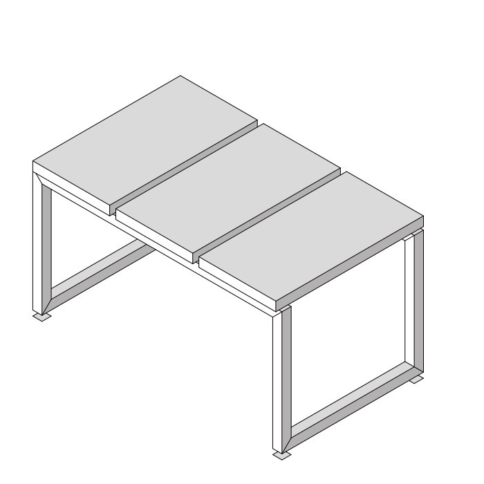 Eﬀegibi Linea Alu Скамейка 3 сегмент 81x48x45см, цвет: тик