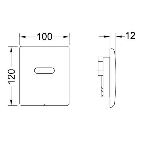 TECEplanus Urinal Панель смыва с инфракрасным датчиком для писсуара, 230/12 V, хром глянцевый