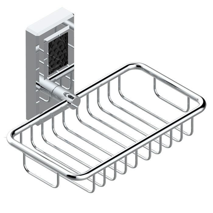 THG Métropolis cristal noir Мыльница-корзина металлическая 160х95мм., подвесная, цвет: хром