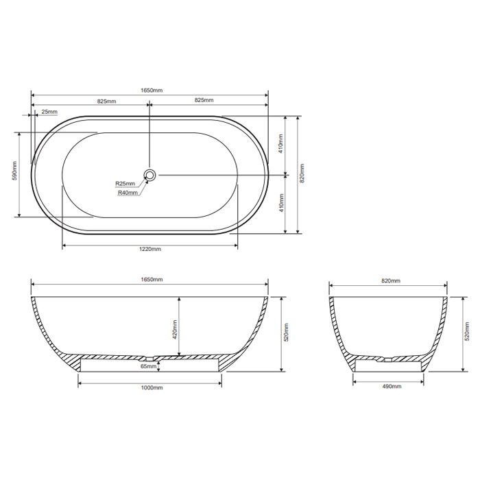 Dea Design Shadow Ванна 165x82x52см., отдельностоящая, Glasstech, прозрачная смола, цвет: Brown Copper R9