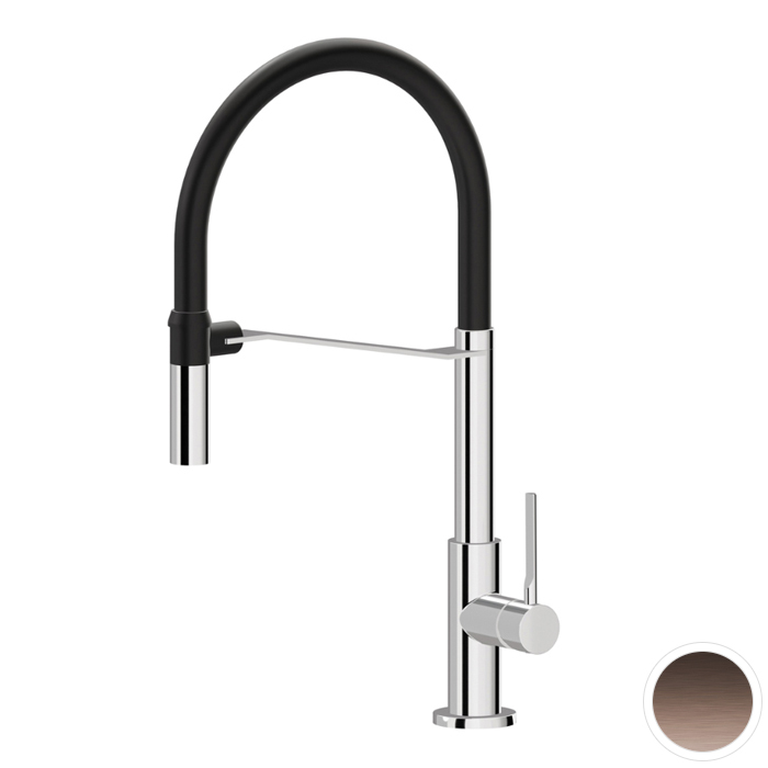 Newform Maki Смеситель для кухни, 1 отв., цвет: Brushed c. Bronze/Matt black