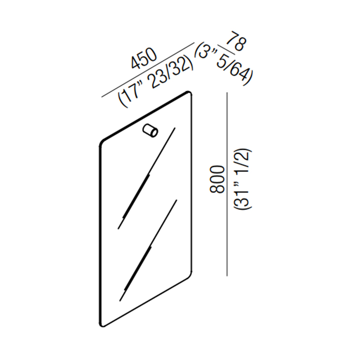 Agape Dot line Прямоугольное зеркало, 110x65см, с полированной кромкой, цвет: натуральный дуб	