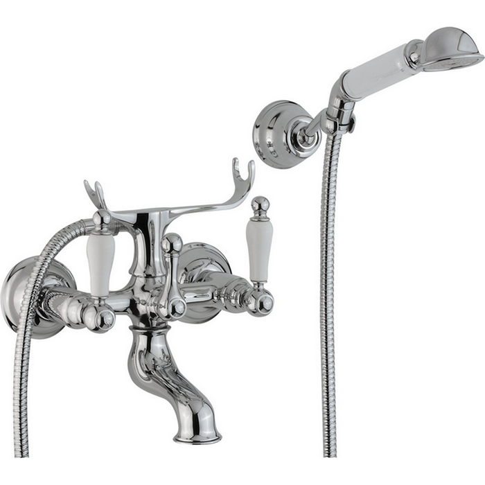 CISAL Arcana Toscana Смеситель настенный для ванны/душа с ручной лейкой,держателем и шлангом, цвет: хром 