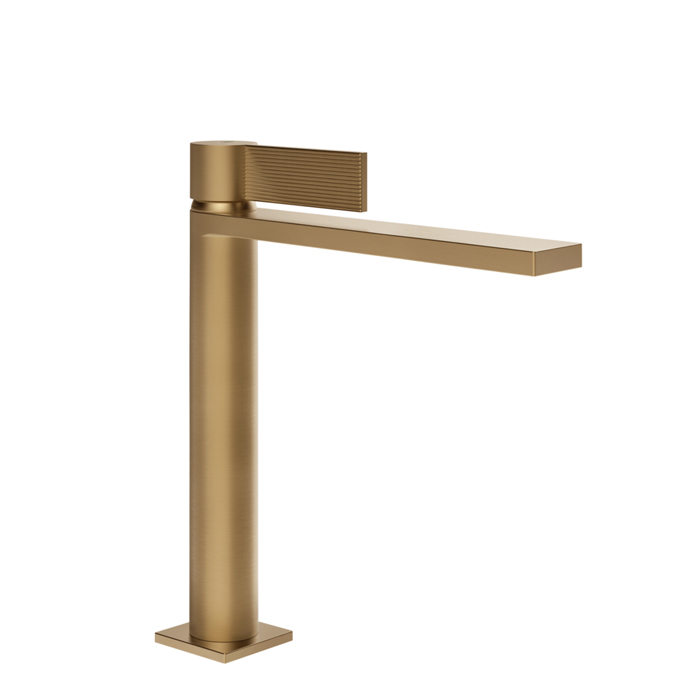 Gessi Inverso Rigato Смеситель для раковины, 1 отв., с донным клапаном "Stop&Go", цвет: Warm Bronze Br PVD