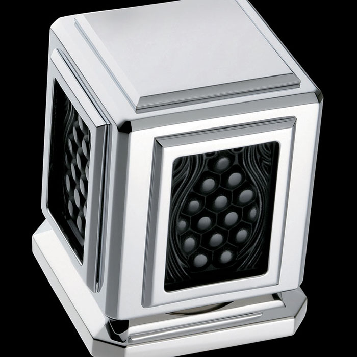 THG Metropolis cristal noir Смеситель для раковины, 3 отв., цвет: хром/черный хрусталь