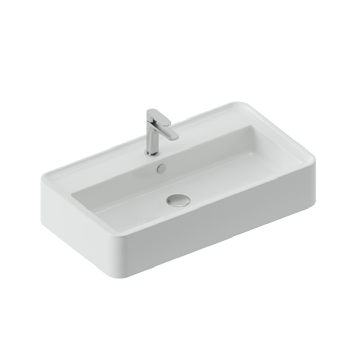 Artceram Rodolfo 80 Раковина накладная 80х45см., с 1 отв под., без слив перелива, покрытие saniglaze, цвет: белый