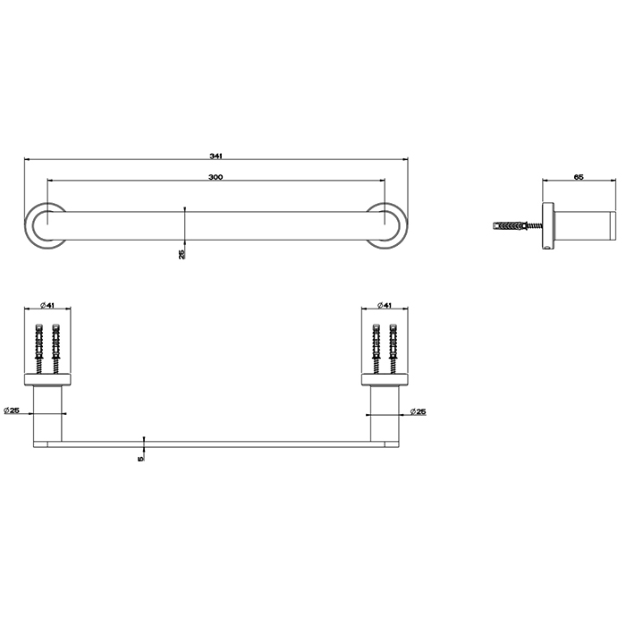 Gessi Emporio accessories Полотенцедержатель, 30 см, цвет: Finox Brushed Nickel