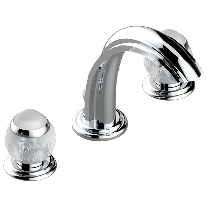 THG Panthere Cristal clair Смеситель для раковины, 3 отв., цвет: хром/прозрачный хрусталь