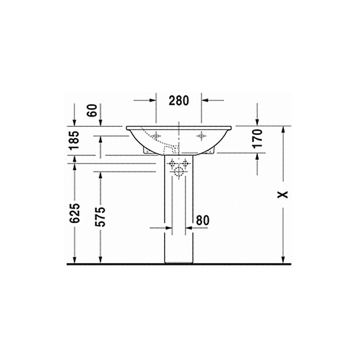 Duravit Darling New Пьедестал 17.5x22см., для 262165, 262160,262155, цвет: белый