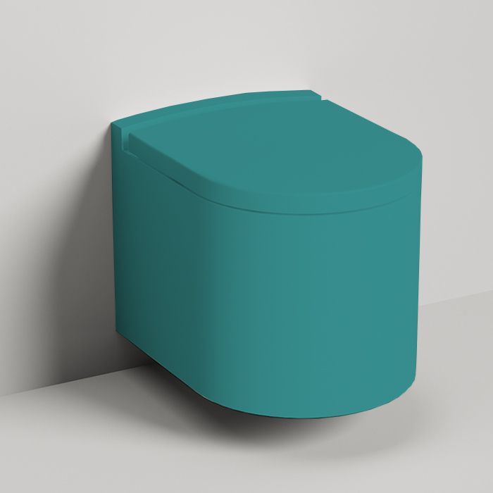 Salini Gemelli Унитаз подвесной 530х410х420 мм, материал S-Stone матовый, внутри керамика, крышка микролифт, цвет RAL 5018