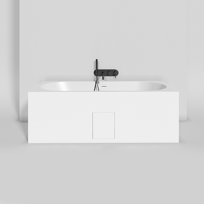 Salini Ornella Axis 180 Kit Встраиваемая ванна 180х80х60см, прямоугольная, материал: S-Sense, донный клапан "Up&Down", слив-перелив, цвет: белый глянцевый