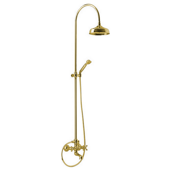 CISAL Arcana Смеситель для ванны/душа с душевым комплектом и верхним душем, цвет: золото