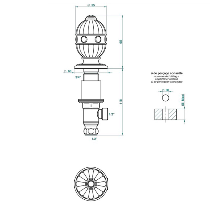 THG Amboise Malachite Вентиль смесителя для раковины, вставки малахит, цвет: полированное золото