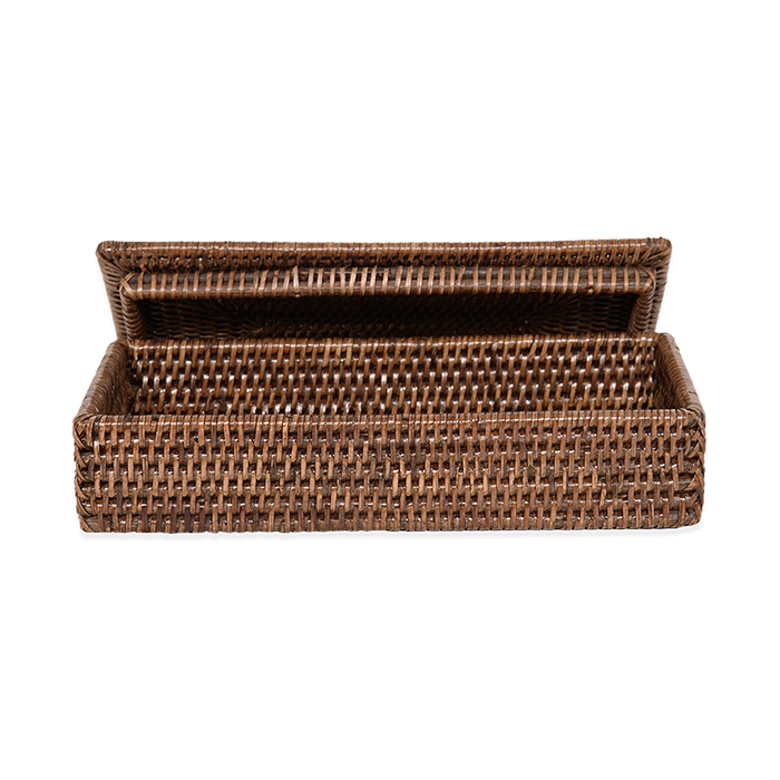 Decor Walther Basket BMD Контейнер 30x16х6см., с крышкой, настольный, цвет: ротанг темный