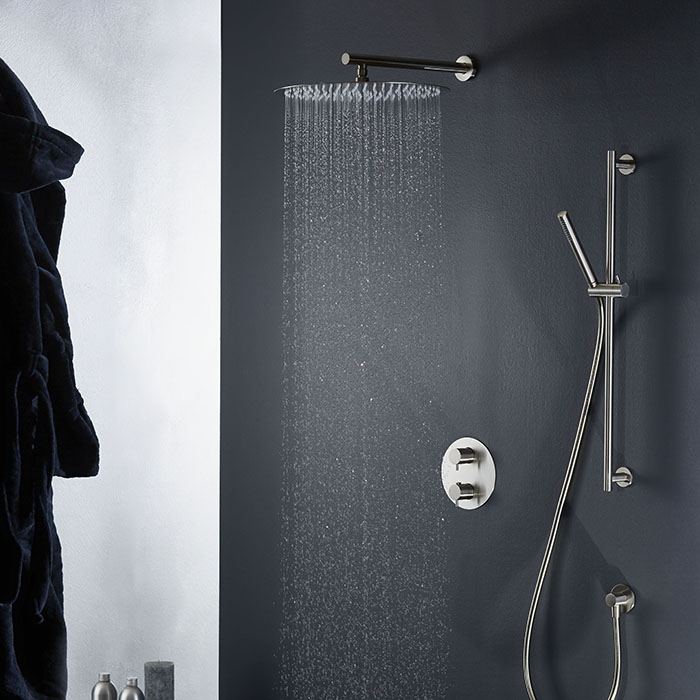 Newform X-STEEL 316 Смеситель для душа, встраиваемый, термостатический, с переключателем до 5 источников (для 31061/31020/27888/27889) цвет: нержавеющая сталь