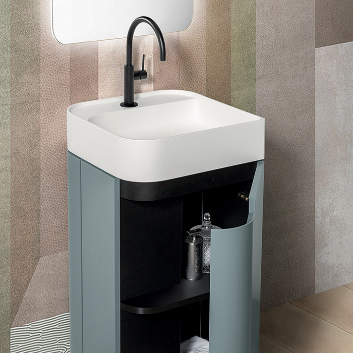 Oasis Profilo Композиция №22 Комплект мебели 45х45х h200см., напольный, цвет: Avio matt/Белый матовый/Хром