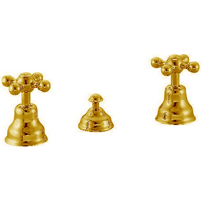 CISAL Arcana Ceramic Смеситель для биде на 3 отверстия без излива, с донным клапаном, цвет: золото