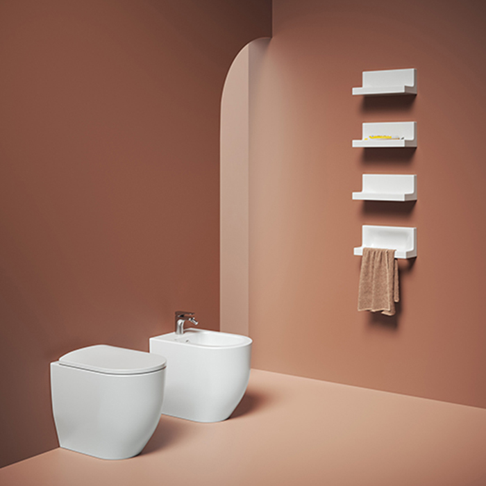 Artceram Monet Унитаз напольный 36х52см., приставной Rimless, цвет: белый матовый