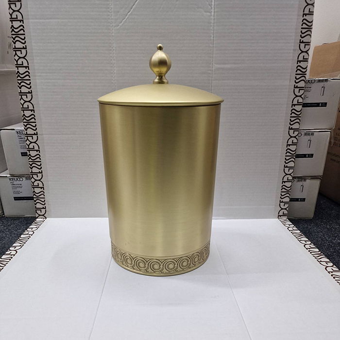 3SC Bally Ведро Ø22х30см., с крышкой, ручка Zar, цвет: Matt Satin Brass