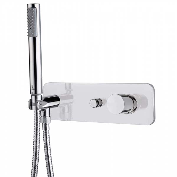 Bossini Oki Комплект: Смеситель для душа с девиатором на 2 выхода , ручной душ ZEN и шланг, соединение на 1/2” , цвет: хром