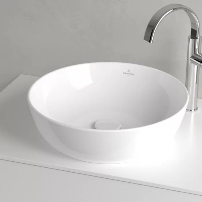 Villeroy&Boch Artis Раковина 43х43х12.5см., накладная, без отв., без перелива, TitanCeram, цвет: альпийский белый
