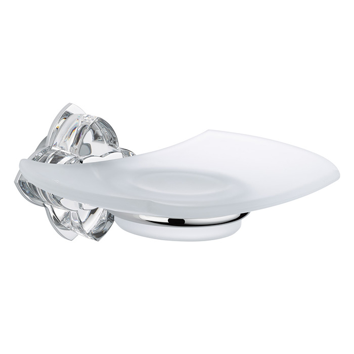 THG Pétale de cristal clair Мыльница стеклянная, подвесная, цвет: хром/прозрачный хрусталь
