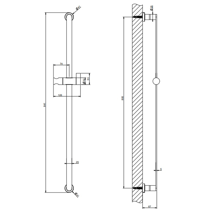 Gessi Emporio shower Штанга для душа, цвет: Finox Brushed Nickel