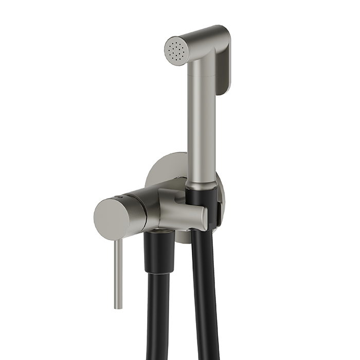 Newform Idroscopini Смеситель с гигиеническим душем, держатель, шланг 120см., цвет: PVD Br. Gun Metal