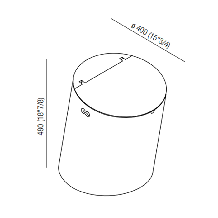 Agape Basket Круглая корзина из дерева d40x48 см, напольное, цвет: натуральный дуб