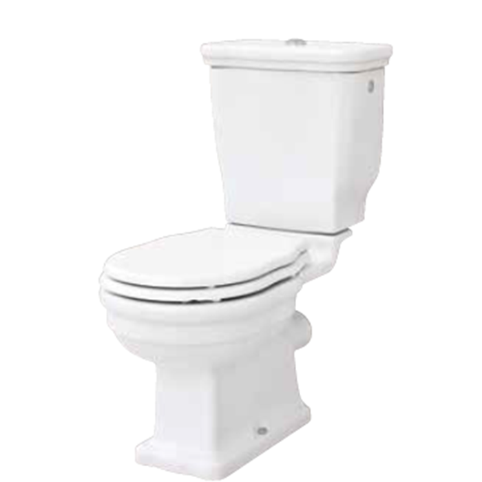 Artceram HERMITAGE унитаз моноблок 71х36см слив в стену с креплением, цвет: белый/золото