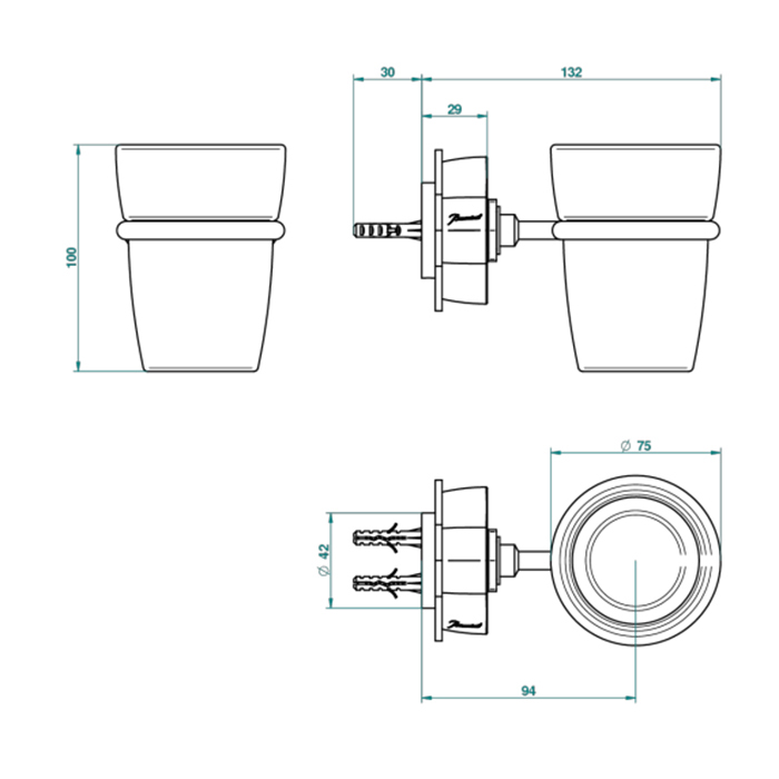 THG Pétale de cristal rouge Стакан, подвесной, цвет: золото/красный хрусталь