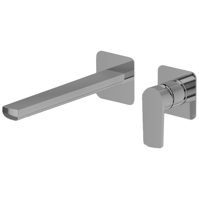 Newform Haka Смеситель для раковины, настенный, без донного клапана, цвет: PVD brushed stainless steel