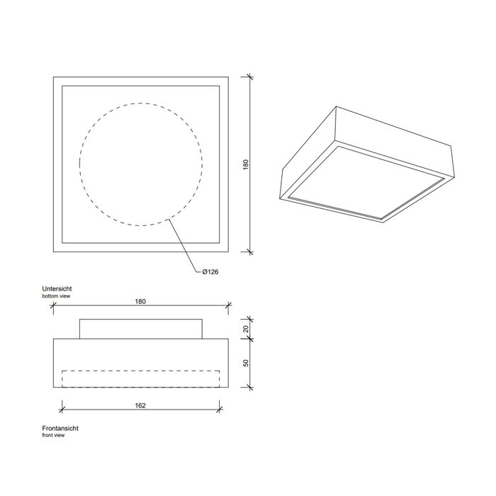 Decor Walther Cut 18 Светильник потолочный 18x18x7см, 1x R7s 78mm max. 100W, цвет: никель сатинированный