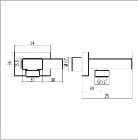 Gattoni PD Настенный держатель для лейки с выводом для воды, цвет: хром