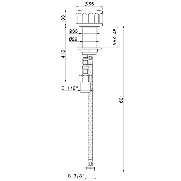 Newform Ionika Смеситель на 1 отв., без излива, цвет: хром