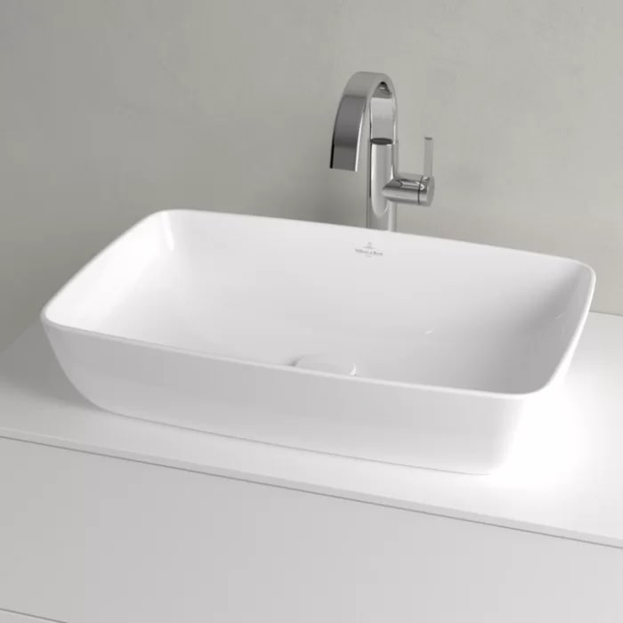 Villeroy&Boch Artis Раковина 58х38.5х12.5см., накладная, без отв., без перелива, TitanCeram, цвет: альпийский белый