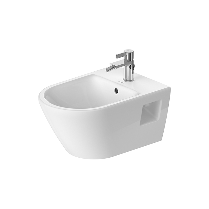 Duravit D-Neo Биде подвесное 37x54 см, с переливом, с 1отв., WonderGliss, цвет: белый	