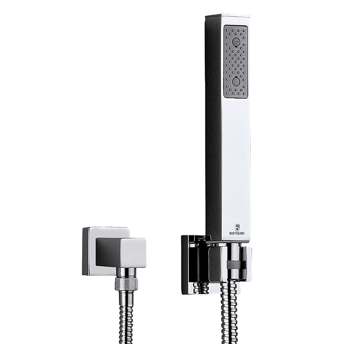 Bossini Cube Душевой гарнитур: лейка для душа с держателем и шлангом 150см., цвет: хром