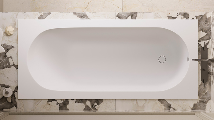 Salini Lofo Ванна 179х79.1х61см., встраиваемая, Solid Surface, без слива-перелива, с ножками, цвет: белый матовый