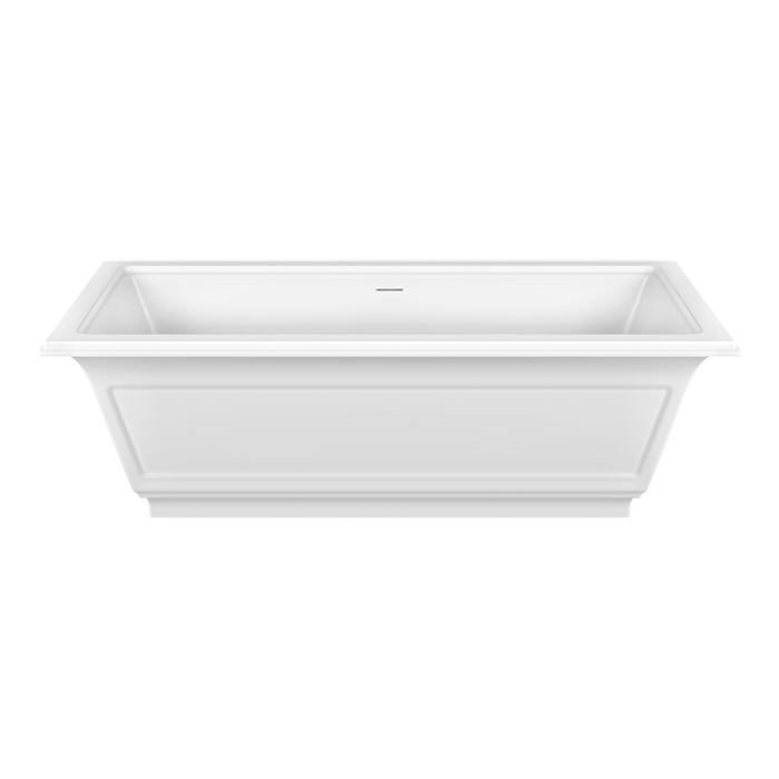 Gessi Eleganza Ванна отдельностоящая 180х85x55см, со сливом-переливом, цвет: матовый белый
