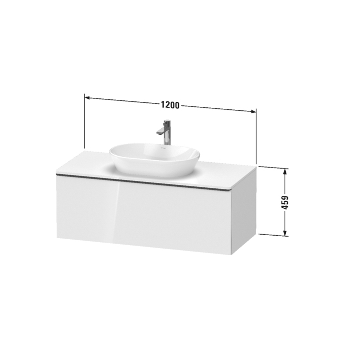 Duravit D-Neo Тумбочка подвесная 120х45.9x55см., раковина, 1 ящик, цвет: белый высокоглянцевый