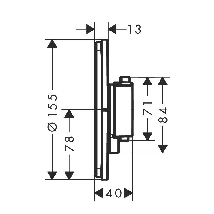 Hansgrohe ShowerSelect Comfort S Смеситель для душа, встраиваемый, термостатический, на 2 источника, цвет: хром